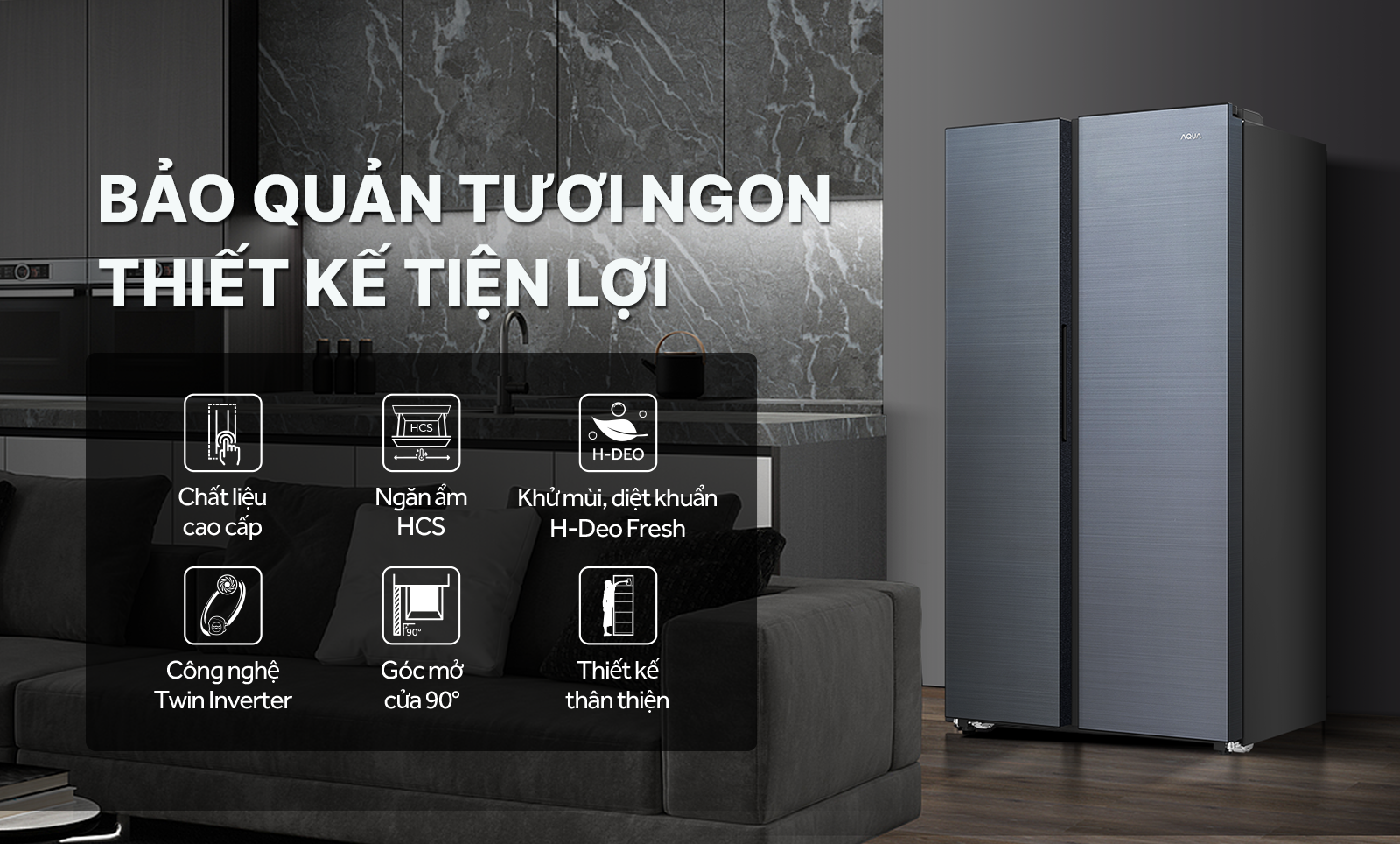 Tủ Lạnh Aqua Inverter 569 Lít AQR-S633XA(SL) - Ảnh 3