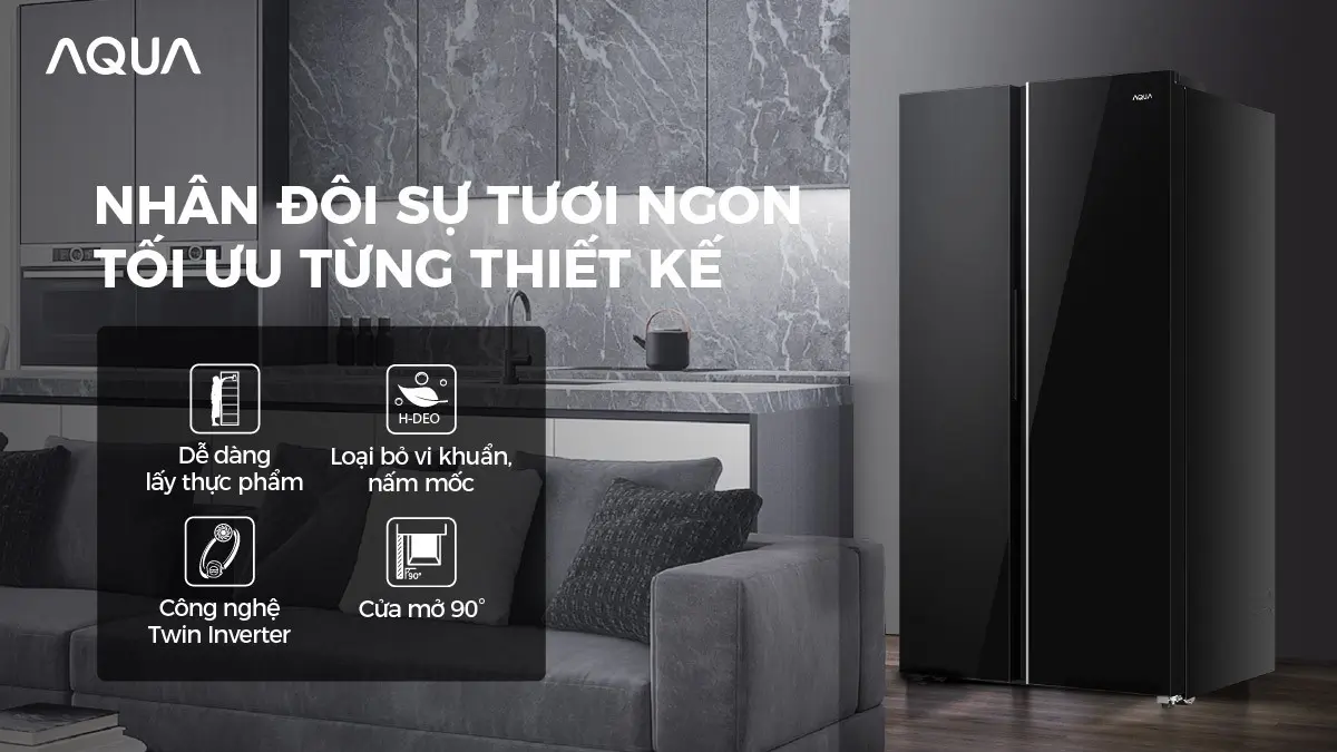 Tủ lạnh Aqua Inverter 646 lít AQR-S682XA(GB) - Ảnh 3