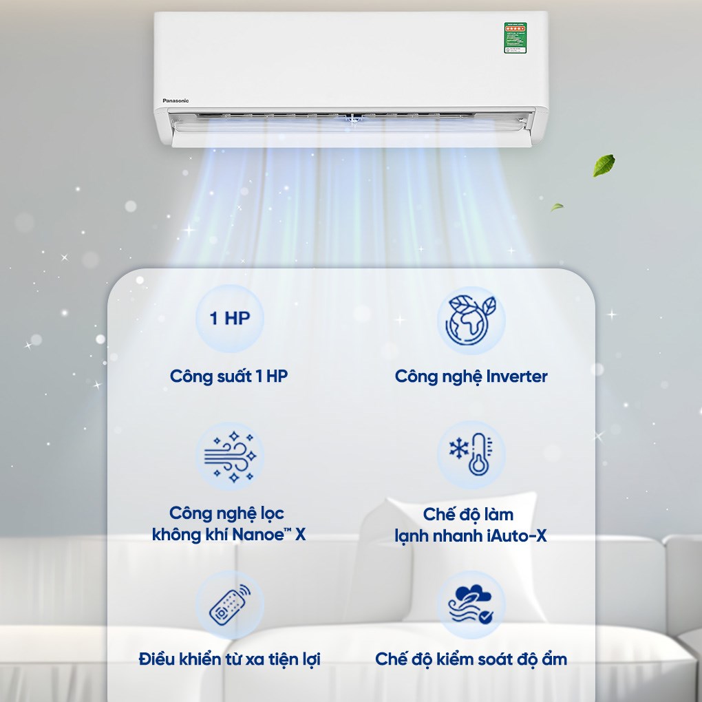 Máy Lạnh Panasonic Inverter 1 HP CU/CS-U9BKH-8 - Ảnh 3